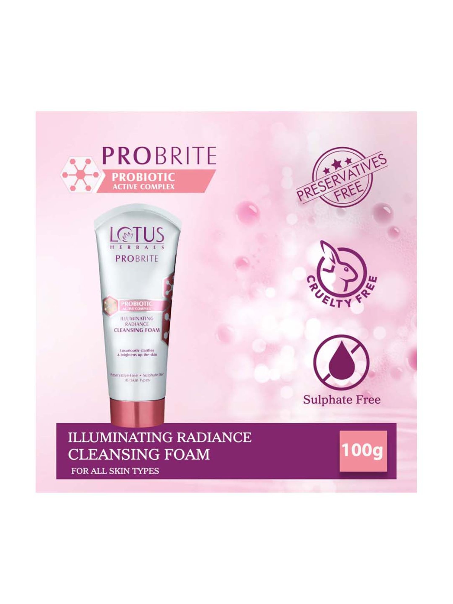Lotus Herbals Illuminating Radiance Cleansing Foam - 100 gm