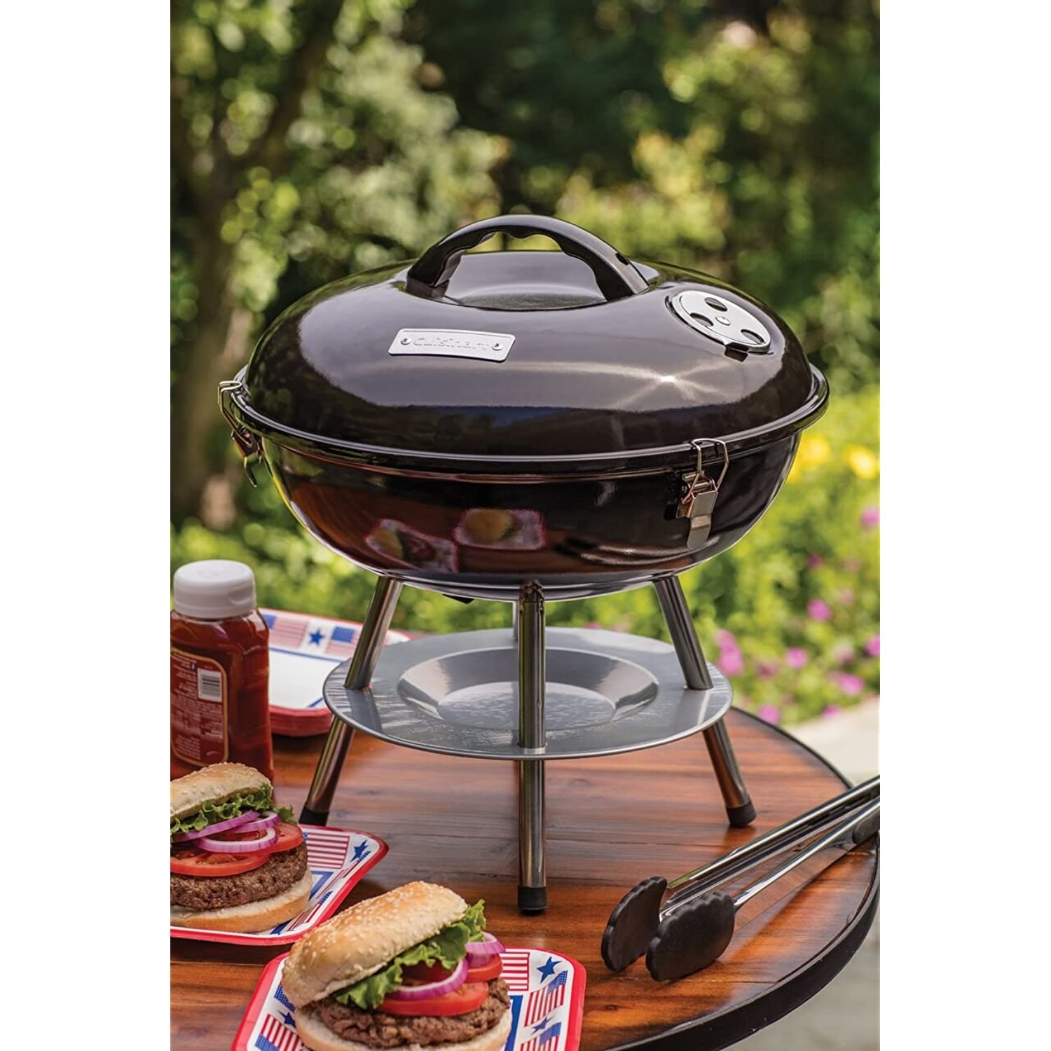 Cuisinart CCG190 Portable Charcoal Grill, 14-Inch, Black, 14.5" x 14.5" x 15"