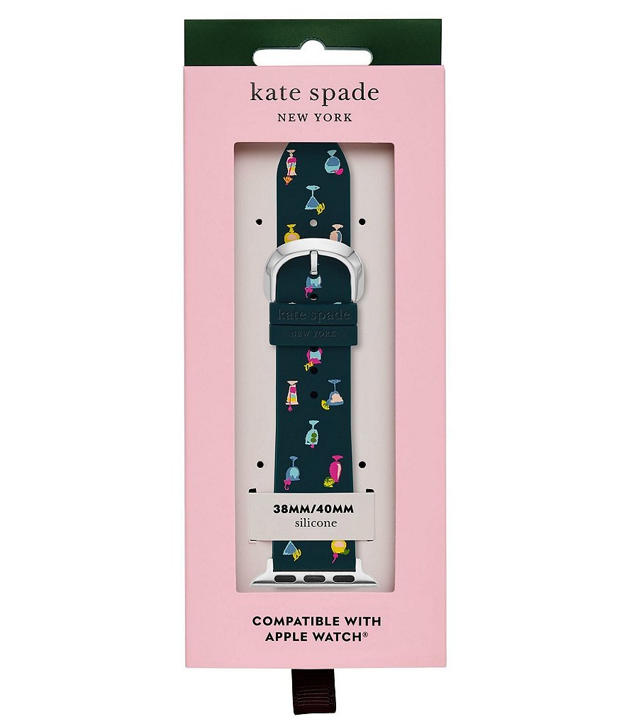 kate spade new york Navy Cocktail-Print Silicone 38/40mm Bands for Apple Watch&reg;