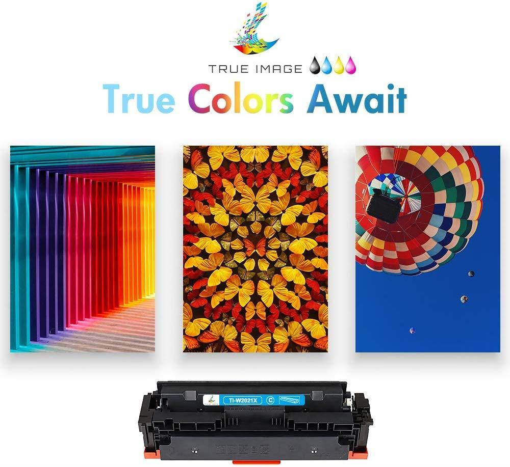 True Image Compatible Toner Cartridge Replacement for HP 414X W2020X 414A W2020A Laserjet Pro MFP M479fdw M479fdn M454dw M454dn M454 M479 Printer Ink No Chip (Black Cyan Yellow Magenta, 4-Pack)