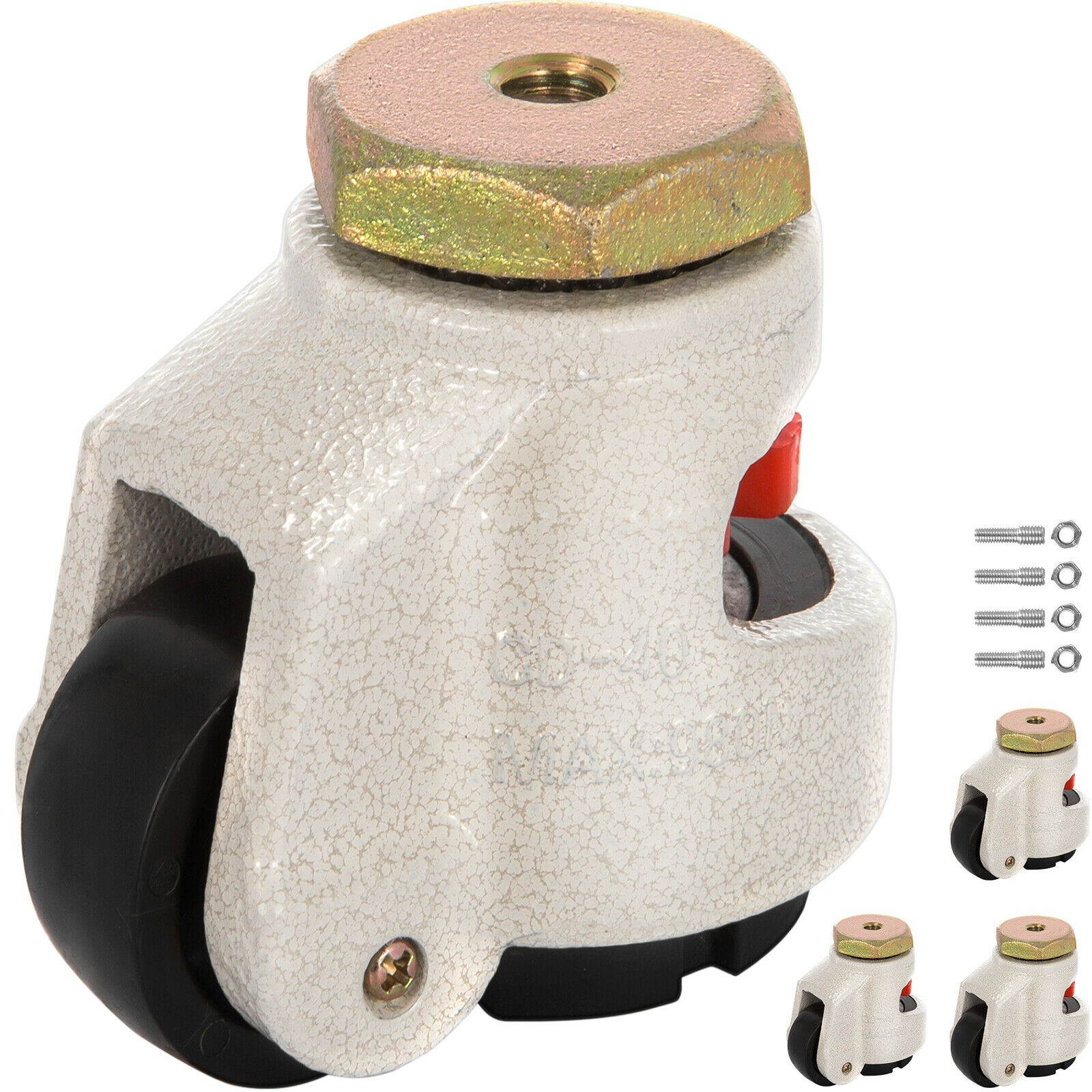 GD-40S Nylon Wheel and NBR Pad Set of 4 Leveling Casters