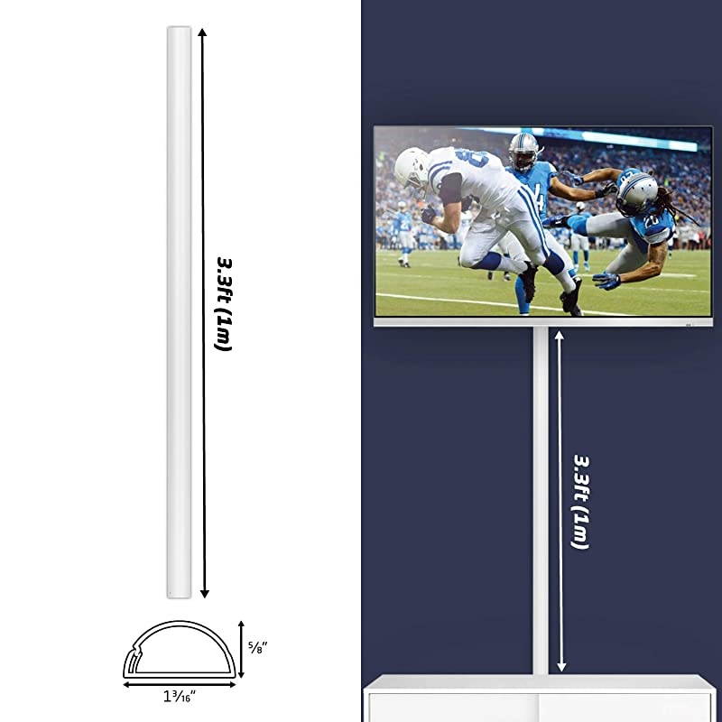 Cable Raceway OnWall Cord Cover White | 39 Inch Medium Paintable Channel to Hide and Conceal Cords Cables or Wires | Cable Management | 118quot W x 059quot H