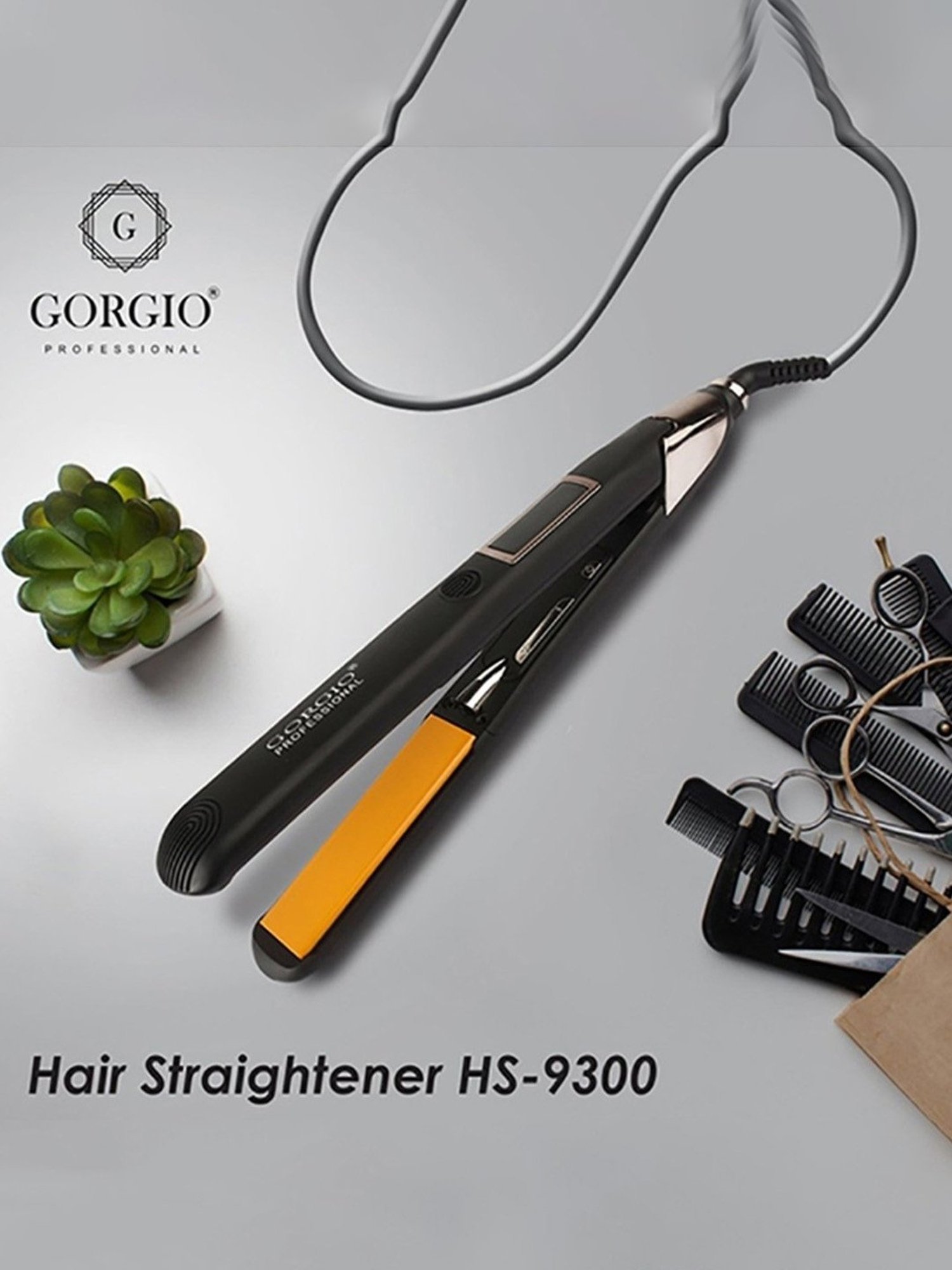 Gorgio Professional HS9300 Hair Straightener (Black)