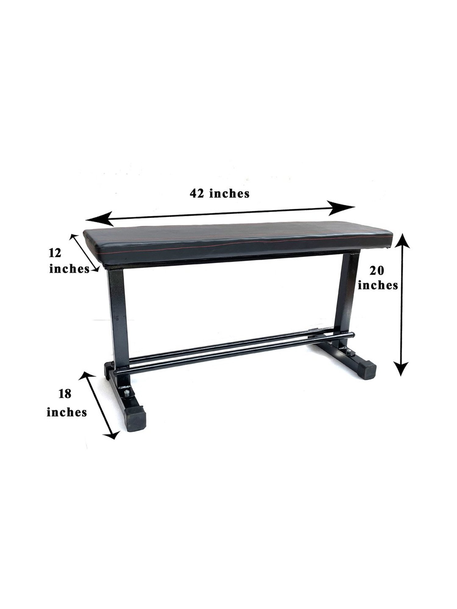 Protoner Flat Weight Lifting Bench (Black) Size - 106x45x18