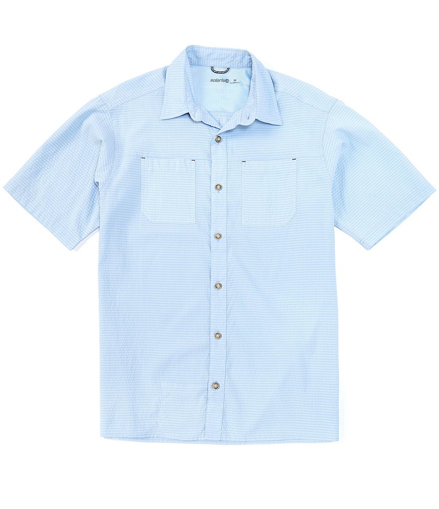 Solaris Short Sleeve Solid Capeback Button Front Shirt
