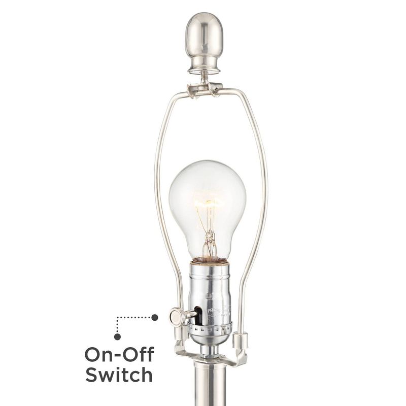 Regency Hill Luca Chrome and Glass Blue Softback Shade USB Table Lamps