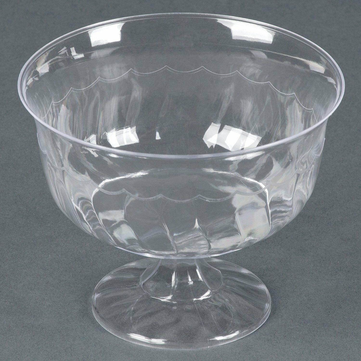 Fineline Settings 8 oz. Clear Plastic Dessert Ice-Cream Cups, 50-Piece Pack