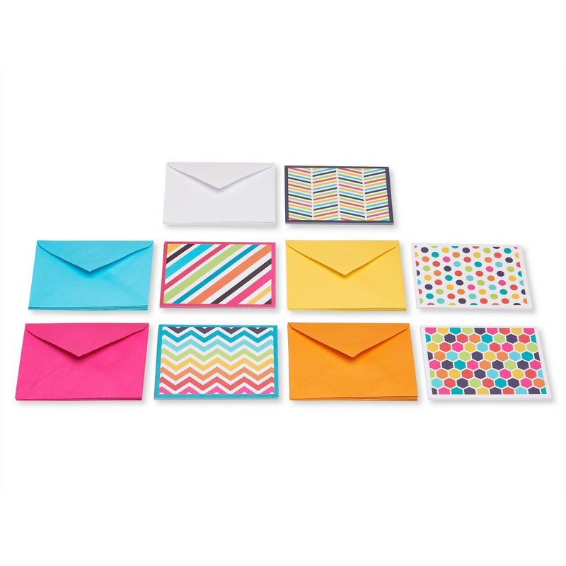 30ct Bright Pattern Cards With Envelopes