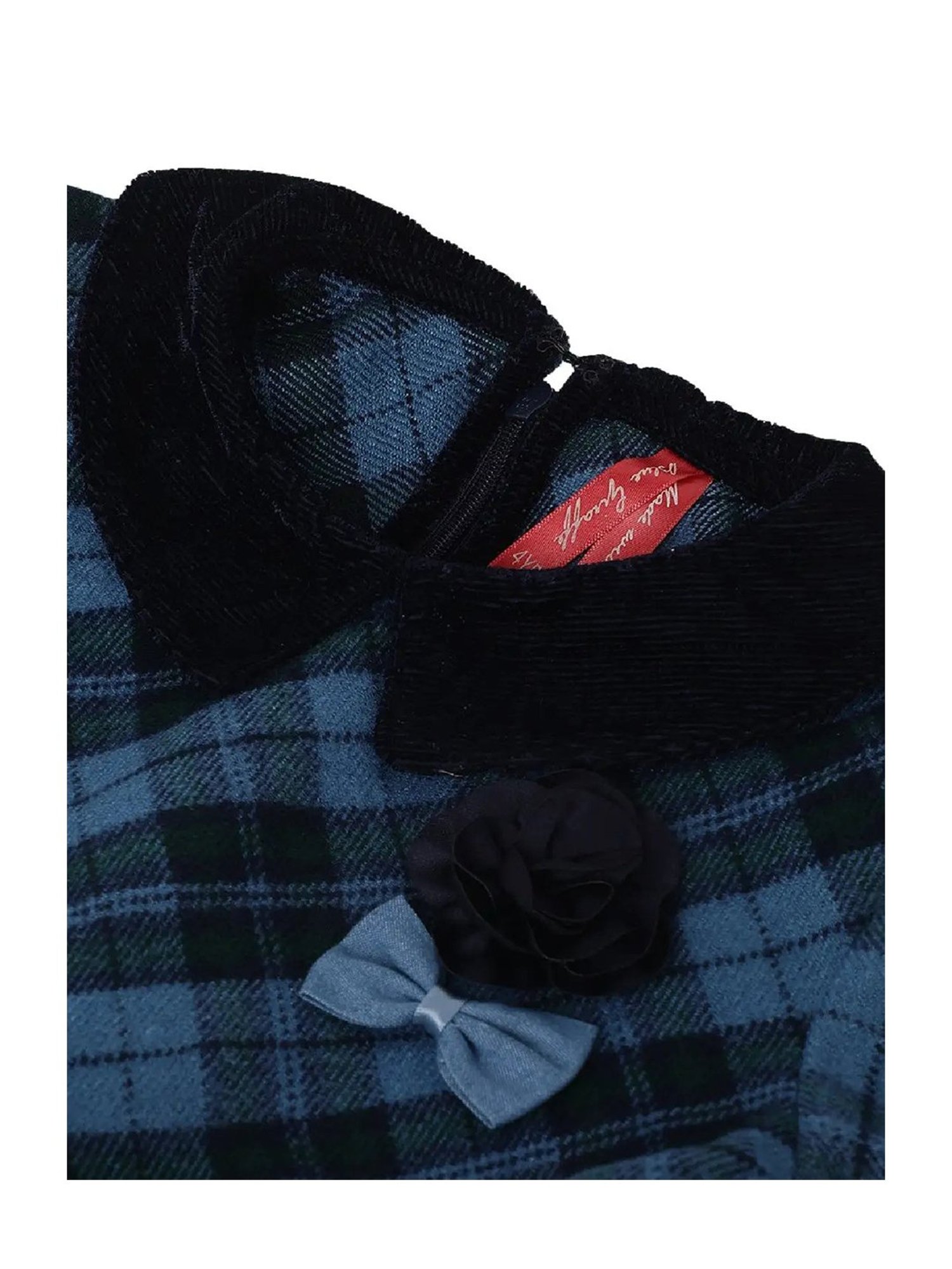 Blue Giraffe Kids Blue Checks Full Sleeves Dress