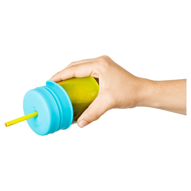 Boon Snug Straw Universal Silicone Straw Lids and Cup - Blue - 8oz