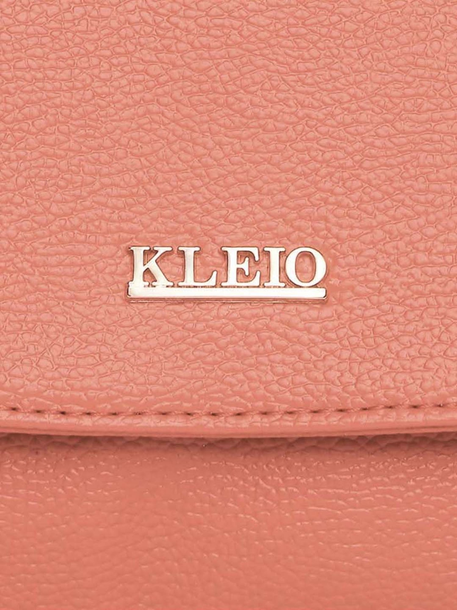 KLEIO Pink Solid Medium Shoulder Handbag