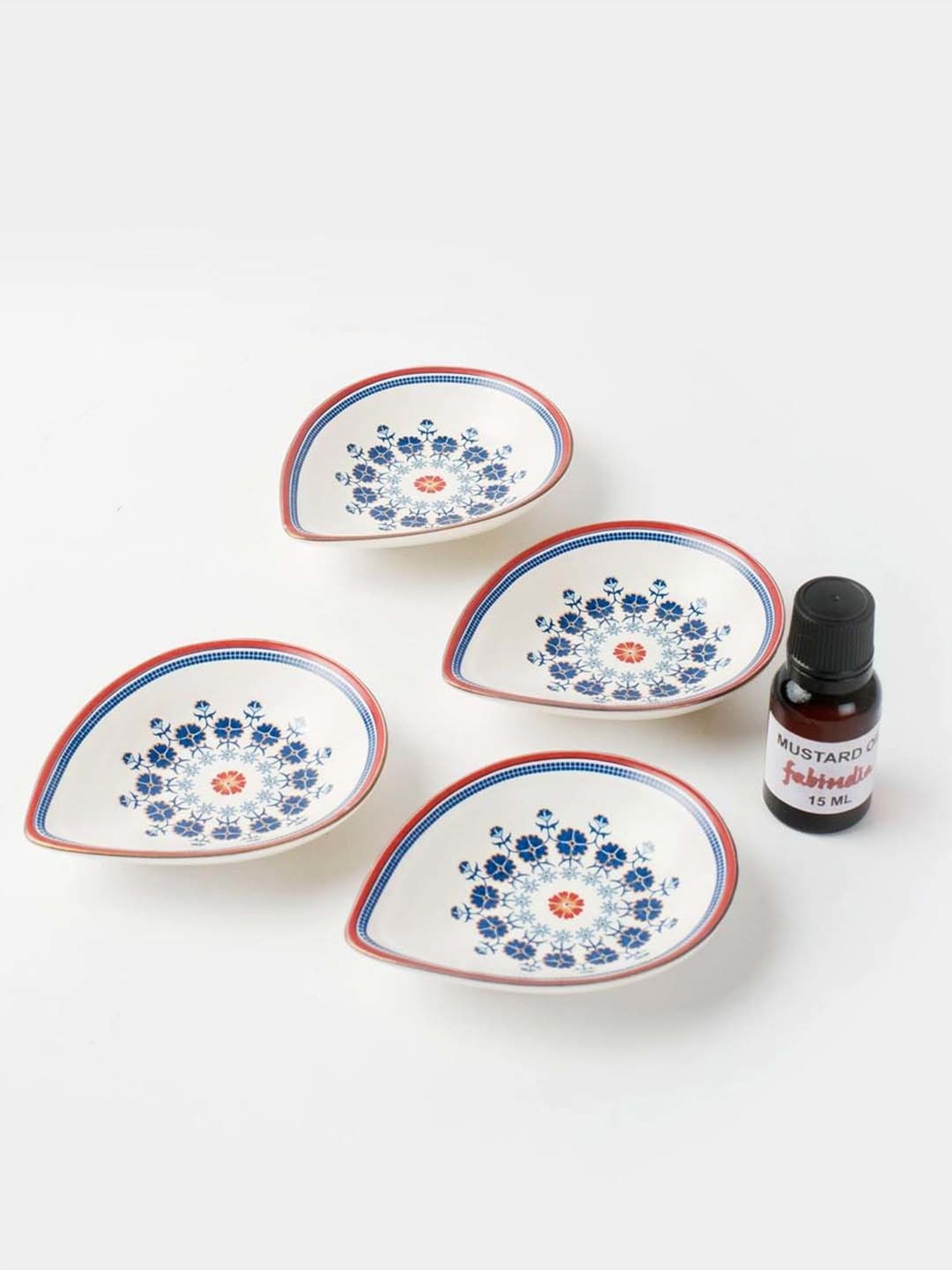 Fabindia Home Falak Multicolor Ceramic Diya Gift Set