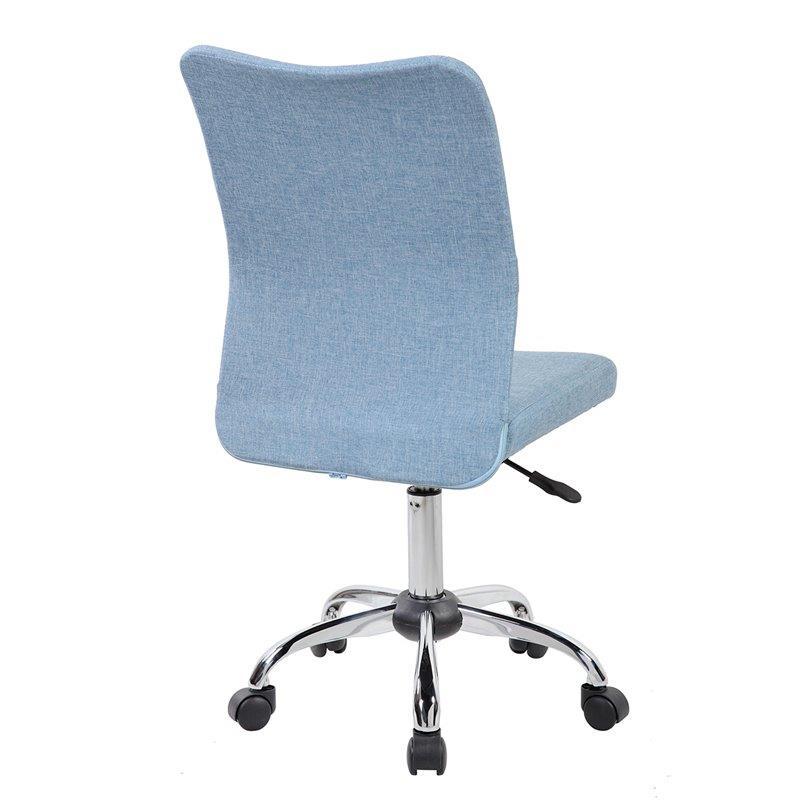 Techni Mobili Modern Office Chair with Height Adjustment, Technical Executive Task Chair with Non Marking Caster Wheels, Blue Jean