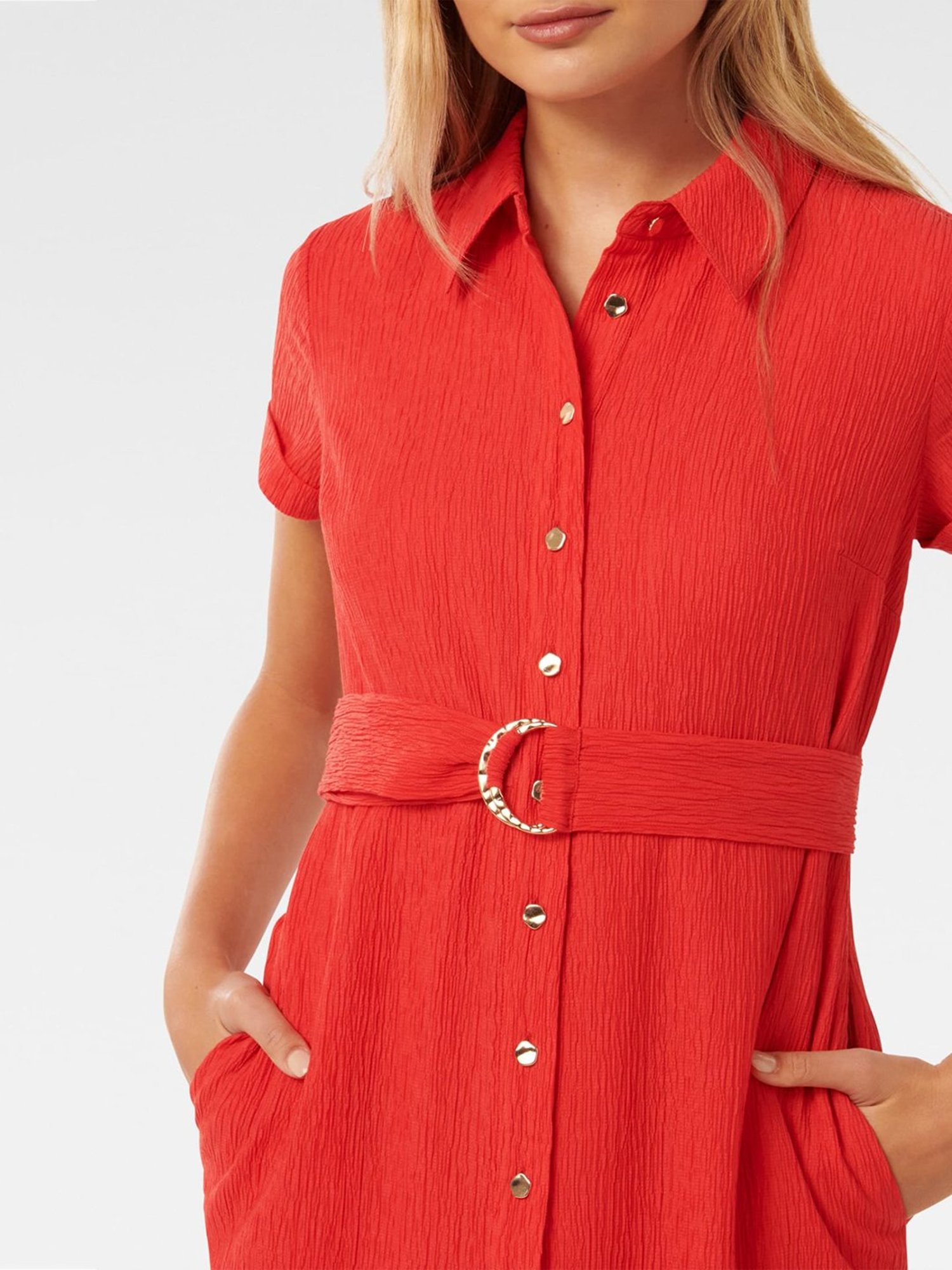 Forever New Briley Textured Shirt Dress