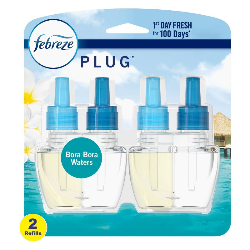 Febreze Plug Bora Bora Waters Refill with Fade Defy Technology - 2ct