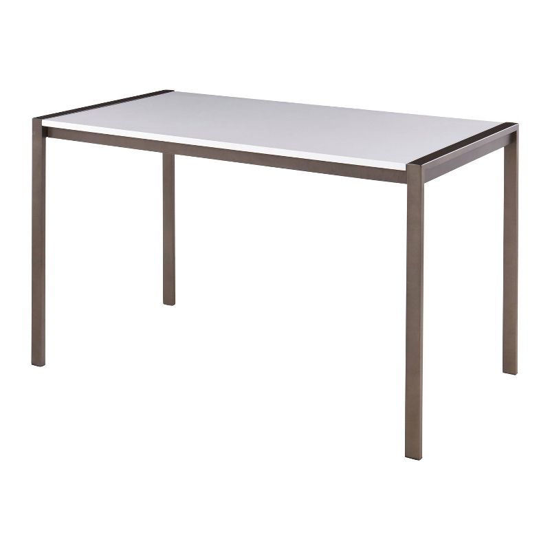 50.25" Fuji Industrial Rectangle Dining Table Antiqued/White - LumiSource