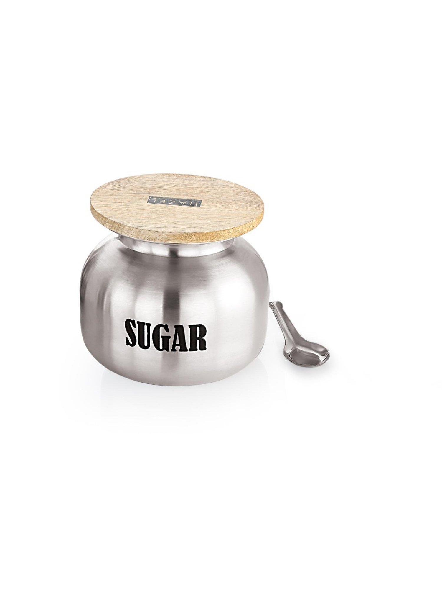 HAZEL Silver Stainless Steel Sugar Container with Lid