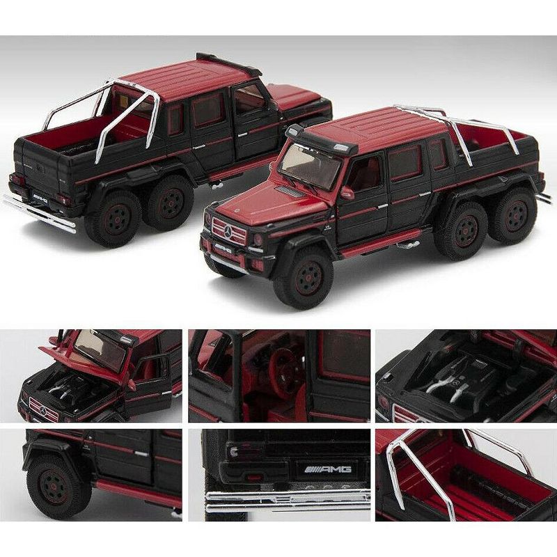 Mercedes Benz G63 AMG 6x6 Pickup Truck Red and Black "1st Special Edition" 1/64 Diecast Model Car by Era Car