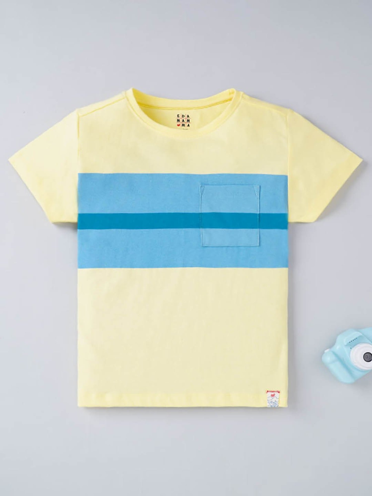Ed-a-Mamma Boys Yellow Color Block T-Shirt