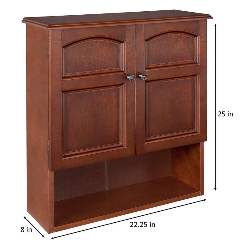 Martha 2 Door Wall Cabinet Brown - Elegant Home Fashions