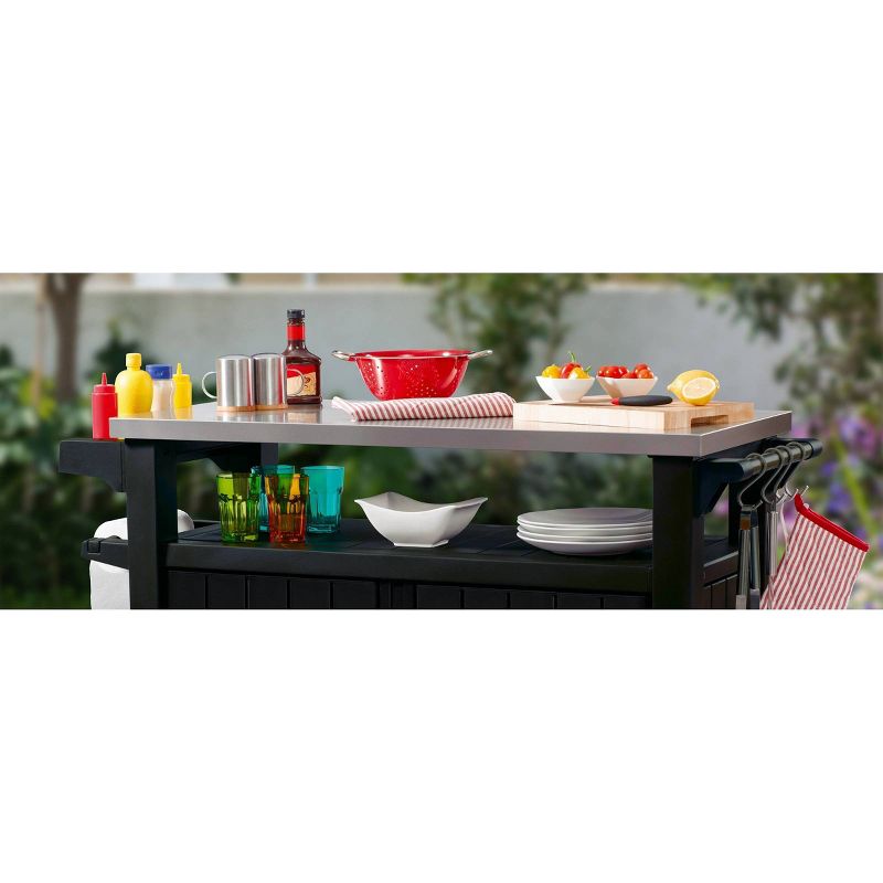 Slat Top Serving Cart - Gray - Apollo Outdoor