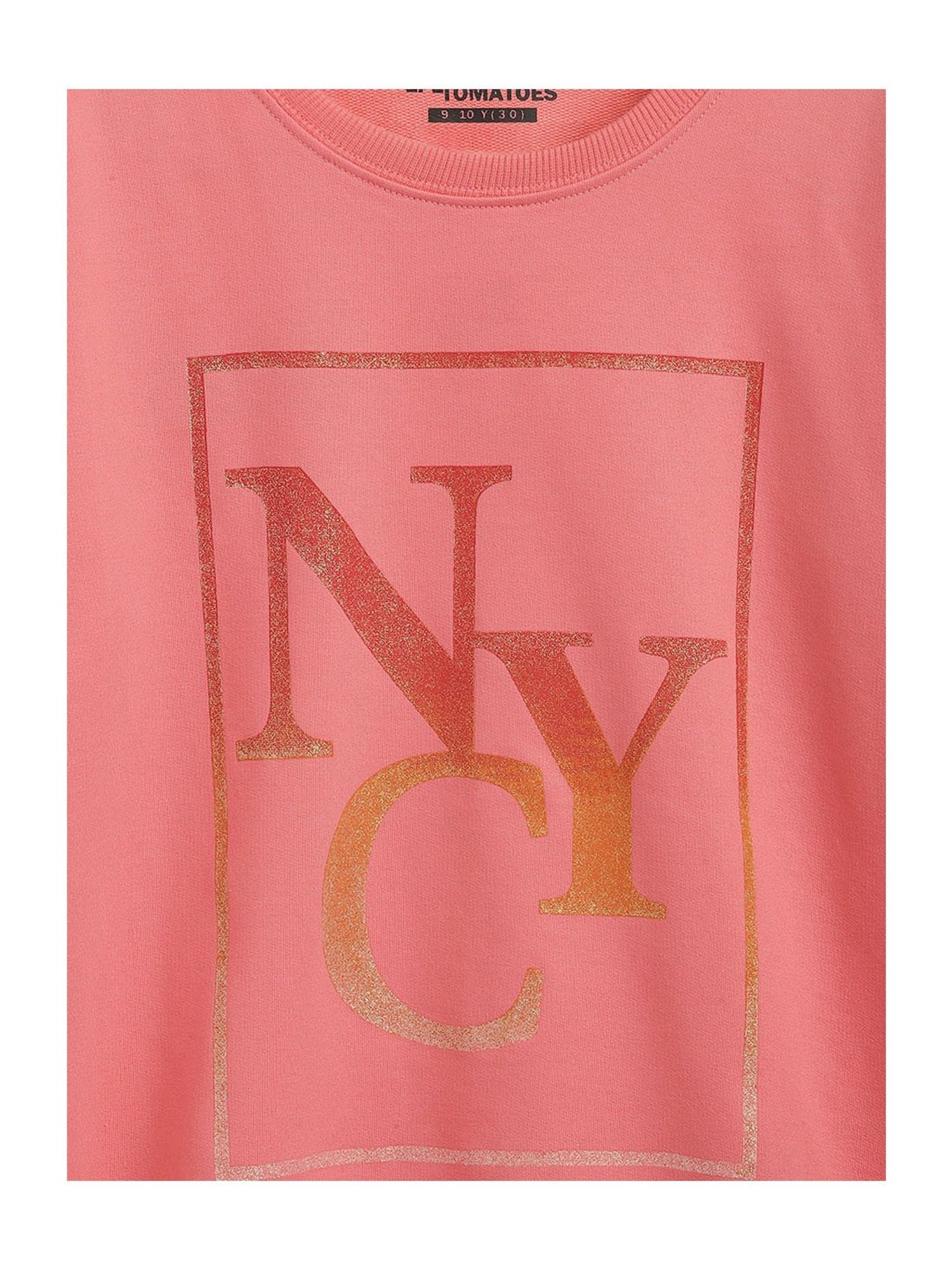 Li'l Tomatoes Kids Pink Graphic Print Sweatshirt