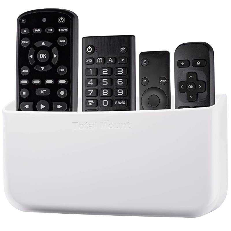 HoleFree Remote Holders Eliminate Need to Drill Holes in Your Wall for 3 or 4 Remotes White Quantity 2