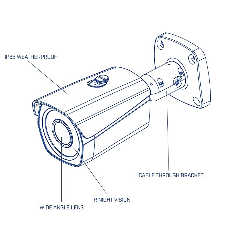 FLIR  N133BB Outdoor Fixed IP Security Bullet Camera 1MP HD IP Camera 36mm Lens 70ft Night Vision Works with Onvif Lorex Flir NVR White Camera Only