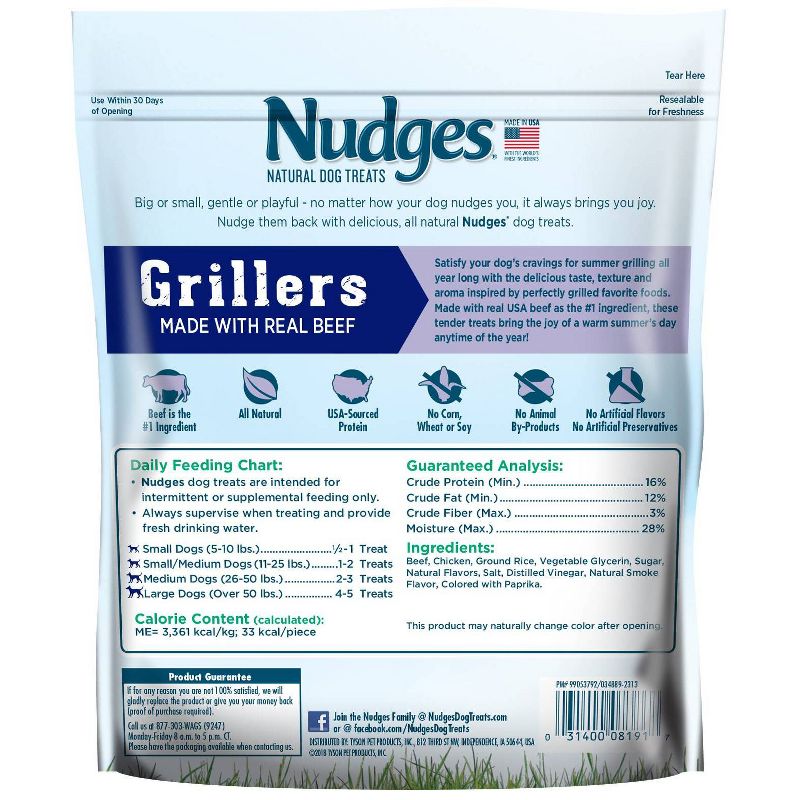 Nudges Grillers Beef Burger Dog Treats - 16oz