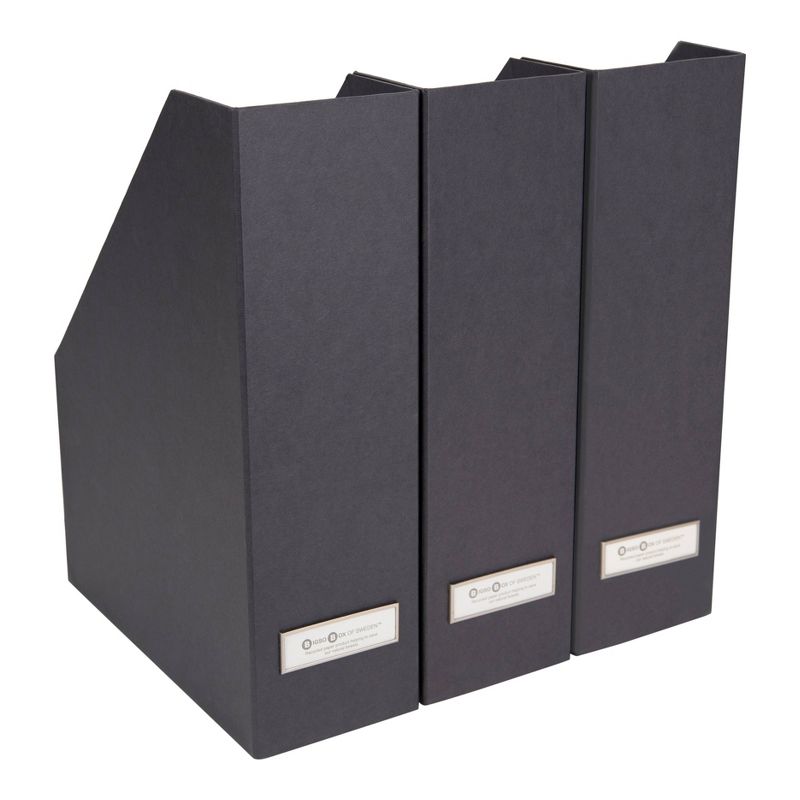 Set of 3 Viktoria Magazine File Dark Gray - Bigso Box of Sweden
