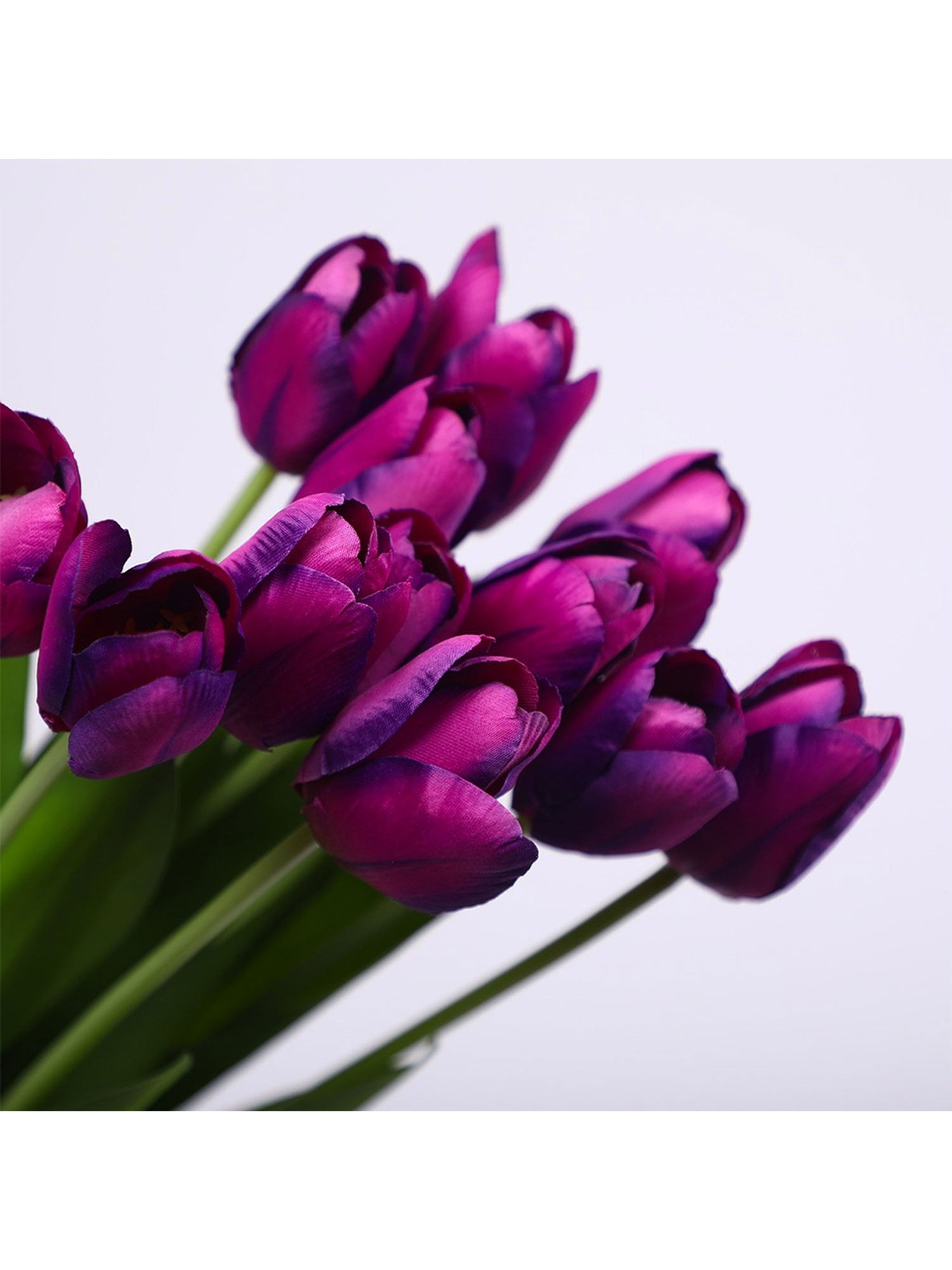 Amflix Purple Artificial Tulip Flowers Bunch