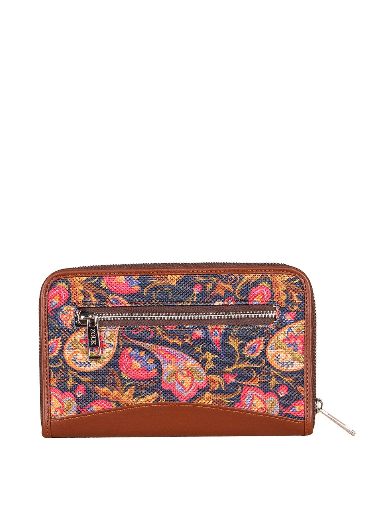 ZOUK Multicolor Printed Zip Around Wallet for Women