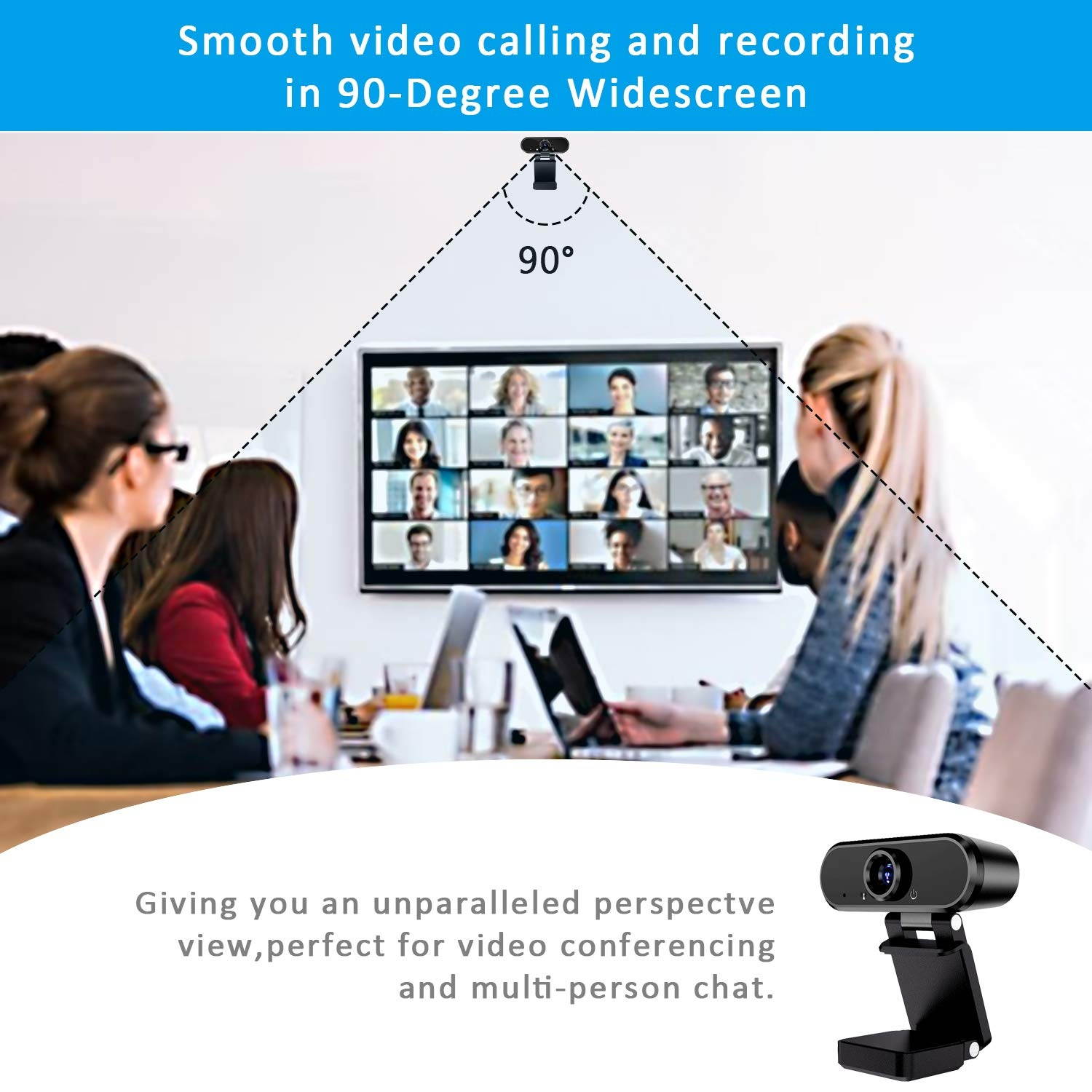 1080 Full HD Webcam with Stereo Microphone USB Desktop Laptap Webcam