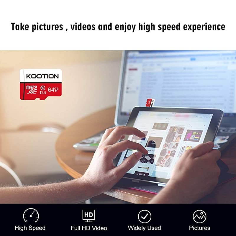 5-Pack 64GB Micro SD Card Class 10 Micro-SDXC Memory Card UHS-I, High Speed Flash TF Card for Security Camera/Smartphone/Drone/Dash Cam/Tablet/PC, C10, U1, 64GB 5pack