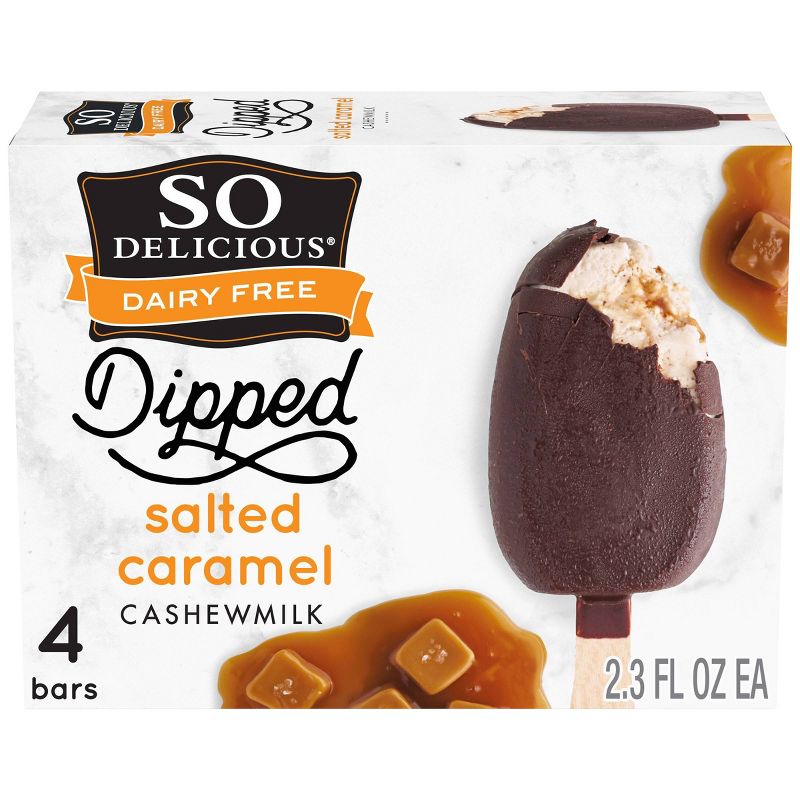 So Delicious Dipped Salted Caramel Cashew Milk Non-Dairy Frozen Dessert Bar - 4ct/ 9.2oz