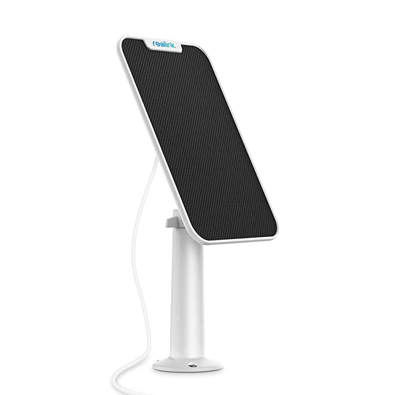 Solar Panel Power Supply Designed for  Home Security Outdoor Rechargeable Battery Cameras Argus 2/Argus Pro/Argus Eco/Go/Argus PT, Waterproof, Reliable and Non-Stop Charging (White)