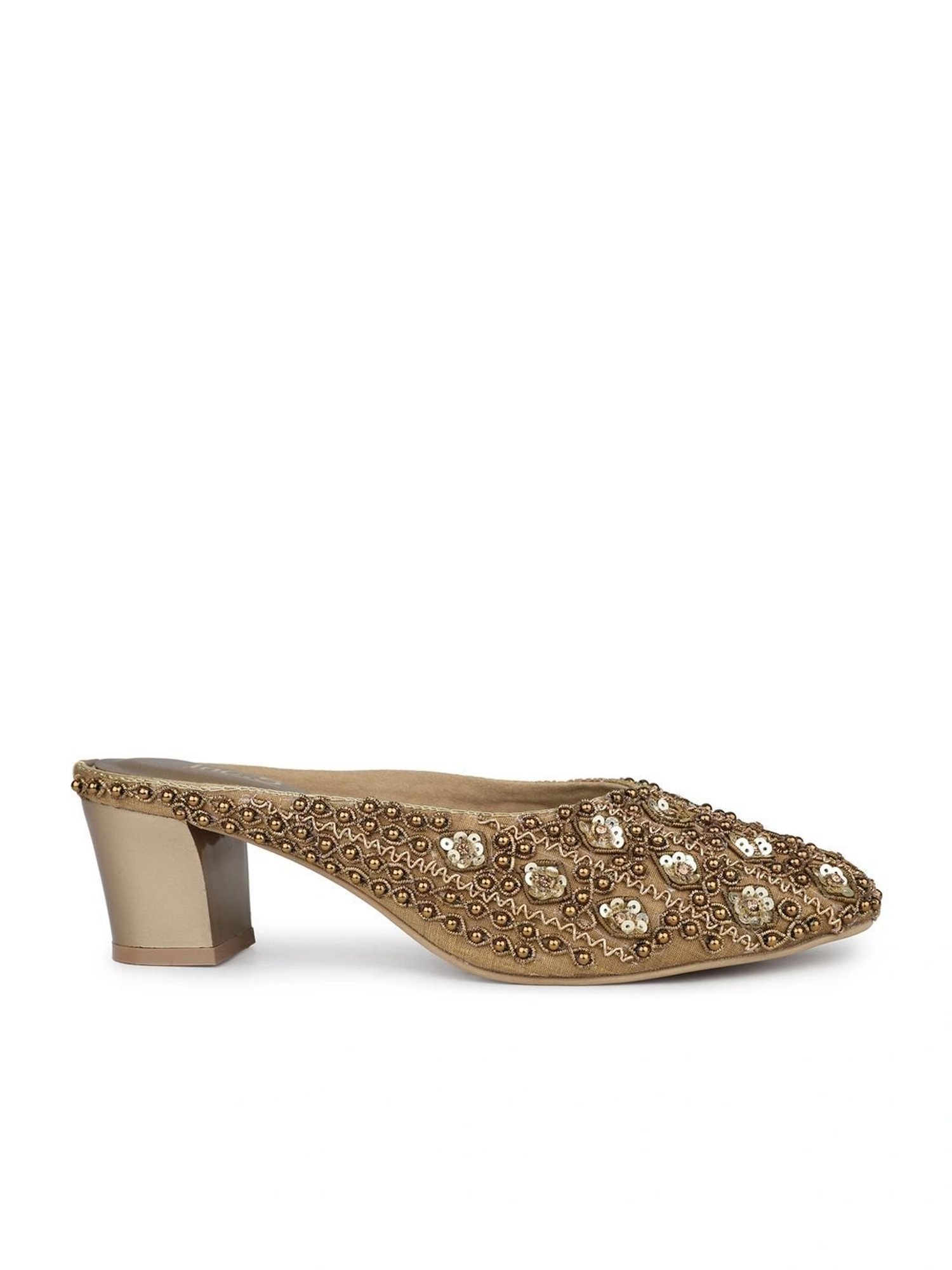 Inc.5 Women's Antique Gold Mule Shoes
