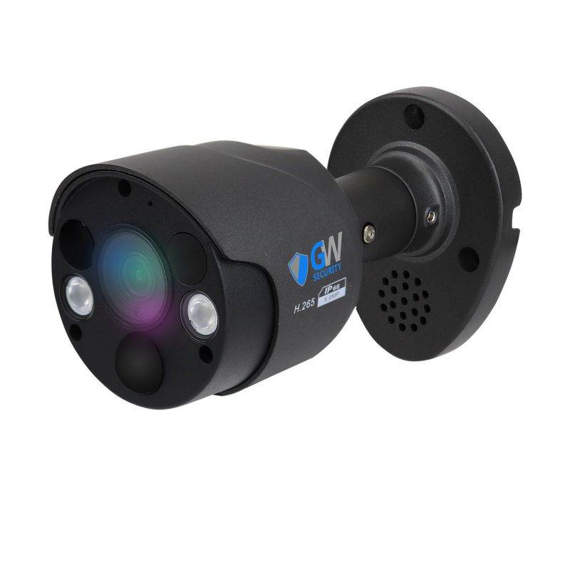 GW Security 2-Way Audio Floodlight 5.0 Megapixel PoE Security Camera System, 8 Channel 4K NVR with 4 x 5MP Full-time Color Night Vision IP Camera, Thermal PIR Heat & Motion Sensing, Two Way Talk