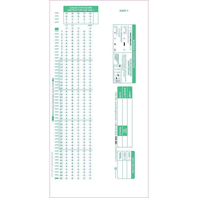 883 E Compatible Testing Forms 500 Sheet Pack