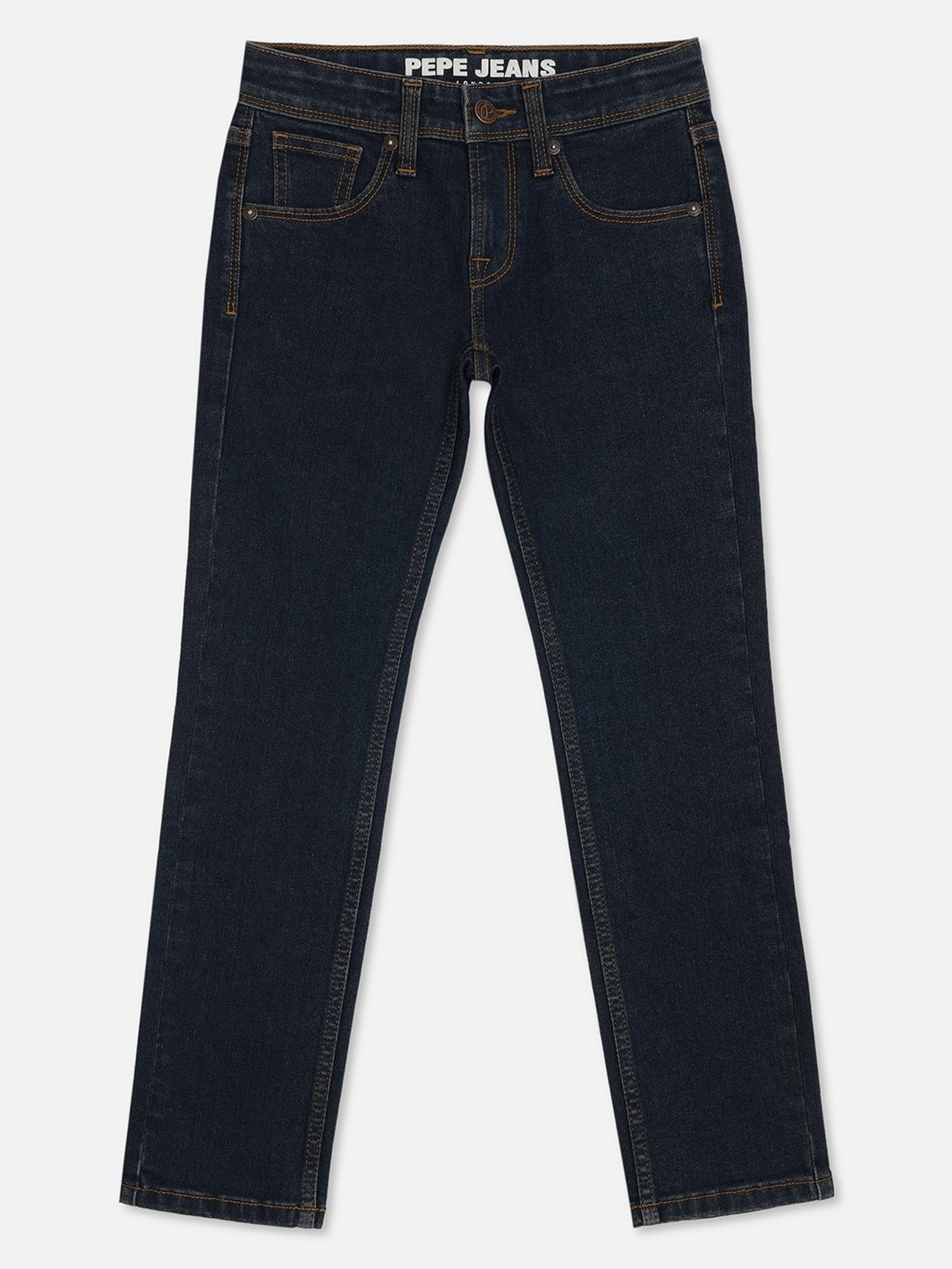 Pepe Jeans Boys Dark Blue Solid Jeans