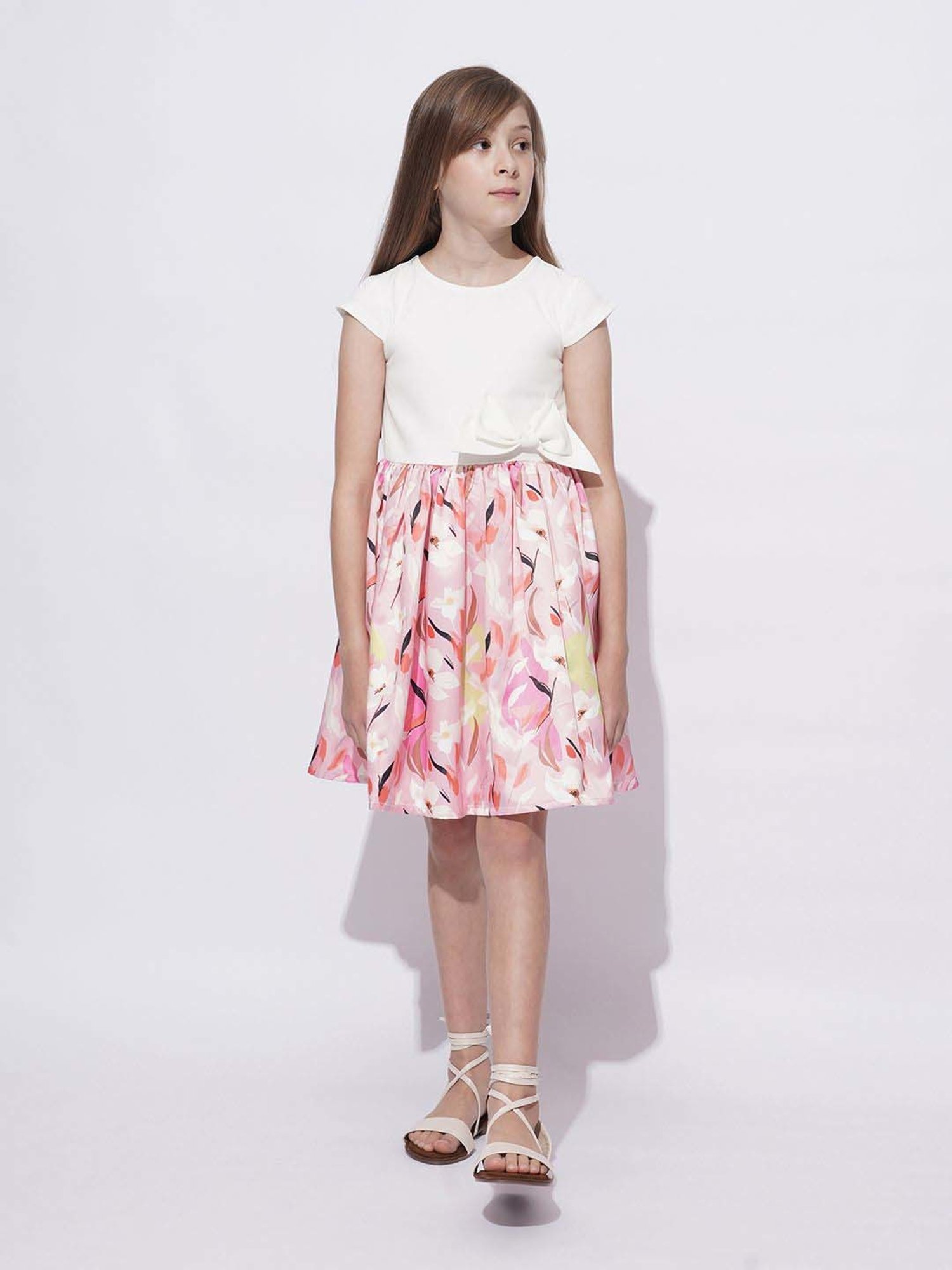Vero Moda Girls White Floral Dress