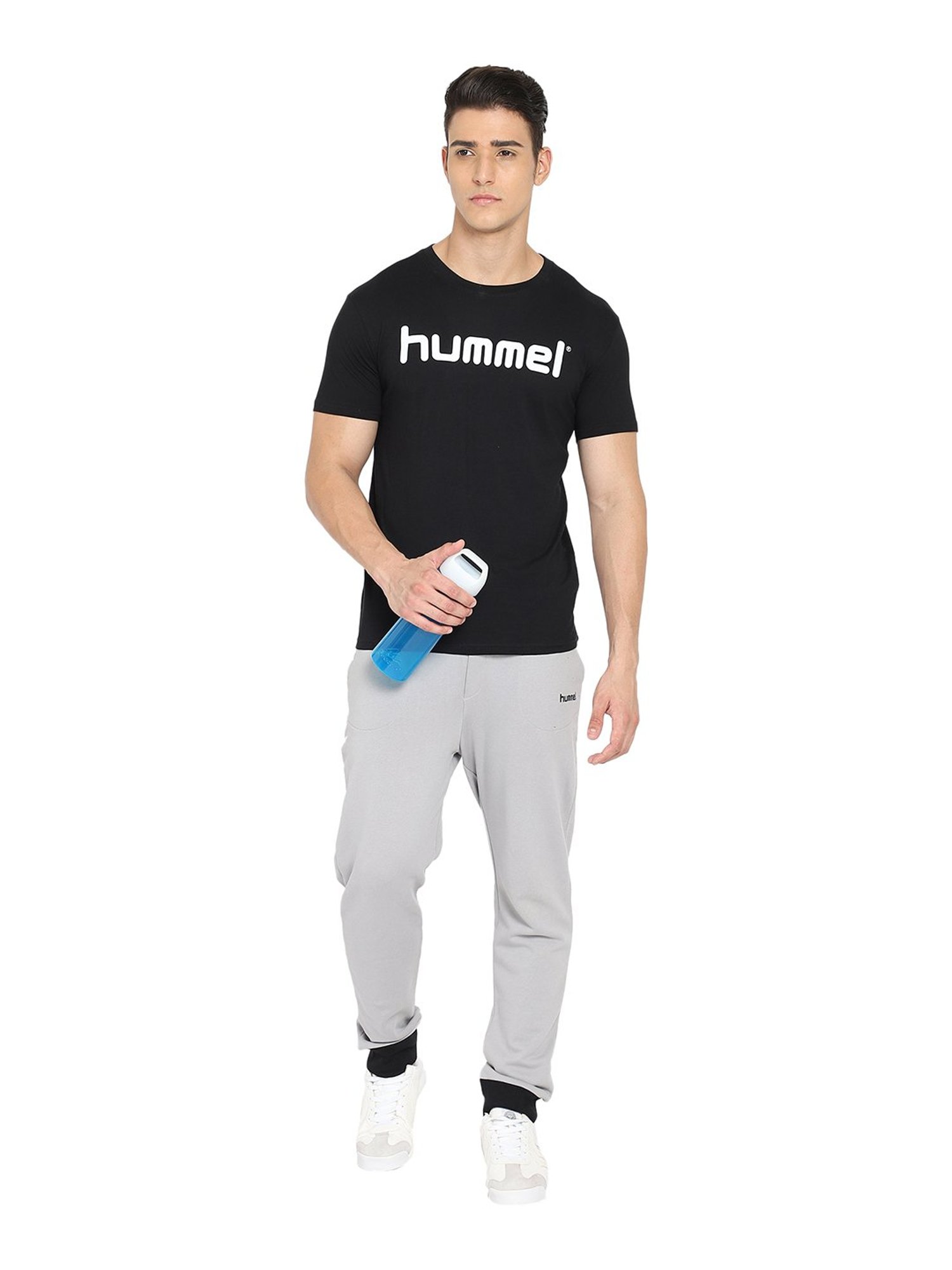Hummel Black Cotton Crew T-Shirt