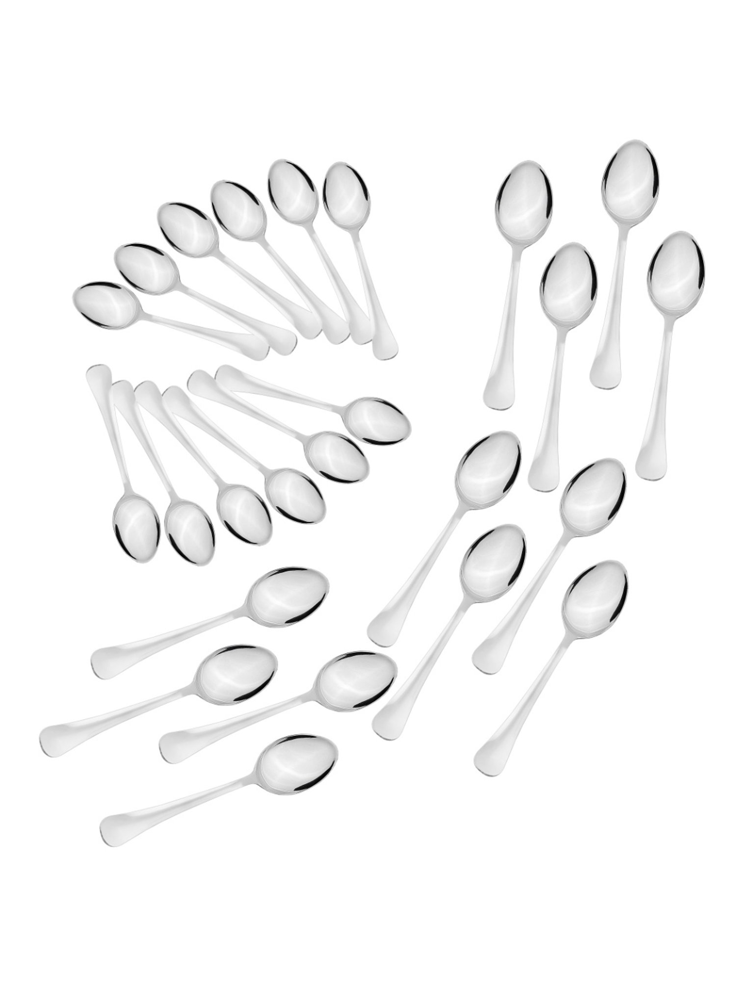 Sumeet S.S.Premium Quality Spoon set of 24 (Medium Spoon 12 (16cm L), Dessert Spoon 12 (18.5cm L)