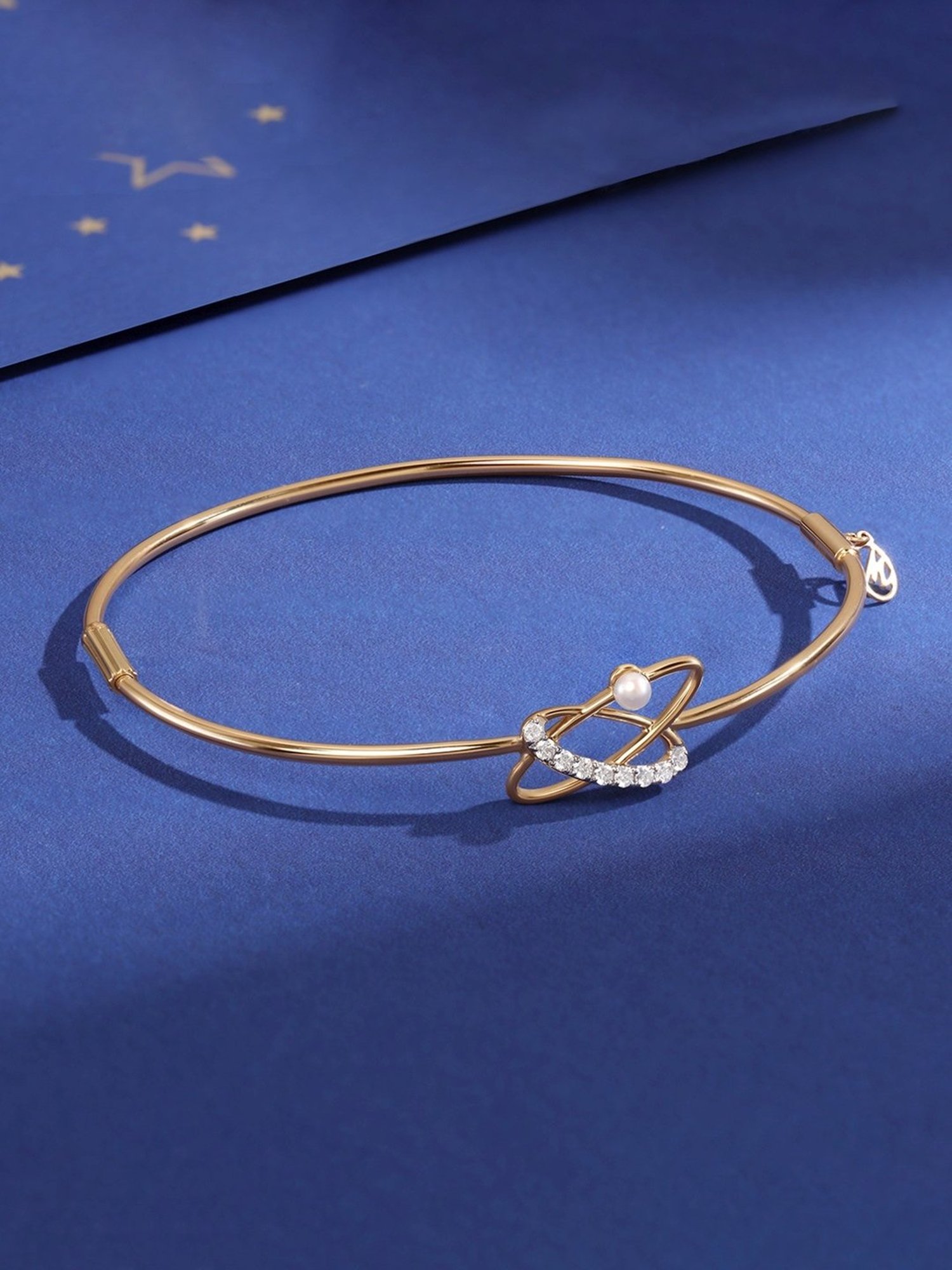 Mia by Tanishq Astral Pearl Dance 14k Gold & Diamond Bangle