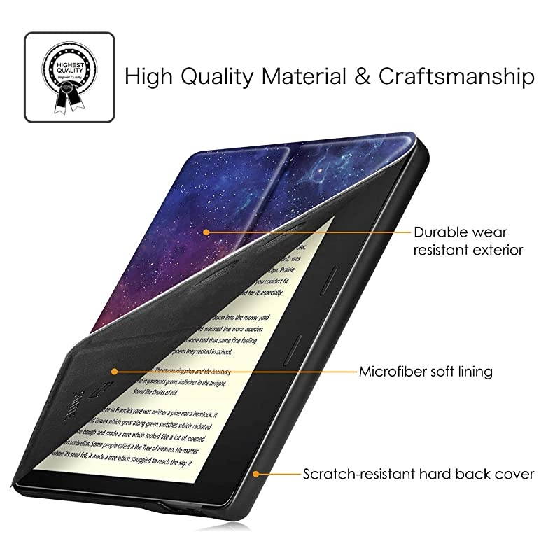 Origami Case for AllNew Kindle Oasis 10th Generation 2019 Release and 9th Generation 2017 Release Slim Fit Stand Cover Support Hands Free Reading with Auto Wake Sleep Galaxy