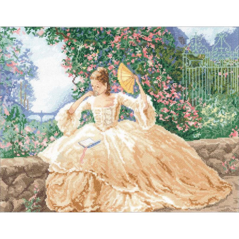 Janlynn Counted Cross Stitch Kit 16"X12"-Ringlets & Roses (14 Count)