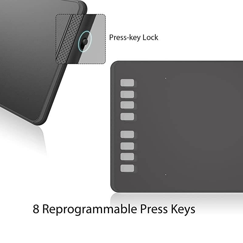 Inspiroy H950P Graphic Drawing Tablet with Tilt Feature BatteryFree Pen 8192 Pressure Sensitivity and 8 UserDefined ShortcutsCompatible with Mac PC or Android Mobile