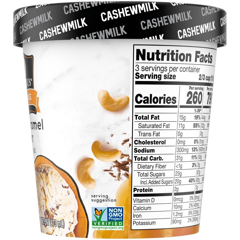So Delicious Dairy Free Cashew - Salted Caramel Cluster Frozen Dessert - 16oz