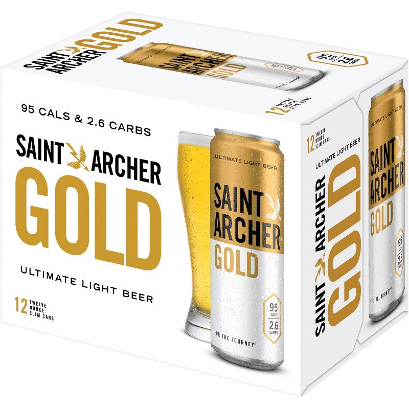 Saint Archer Gold Lager Beer - 12pk/12 fl oz Slim Cans