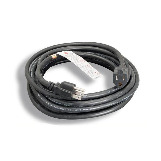 CableWholesale 10W3-62225 Indoor & Outdoor Power Extension Cord, SJTW 14 AWG 3C & 15A, UL & CSA, Black - 25 ft.